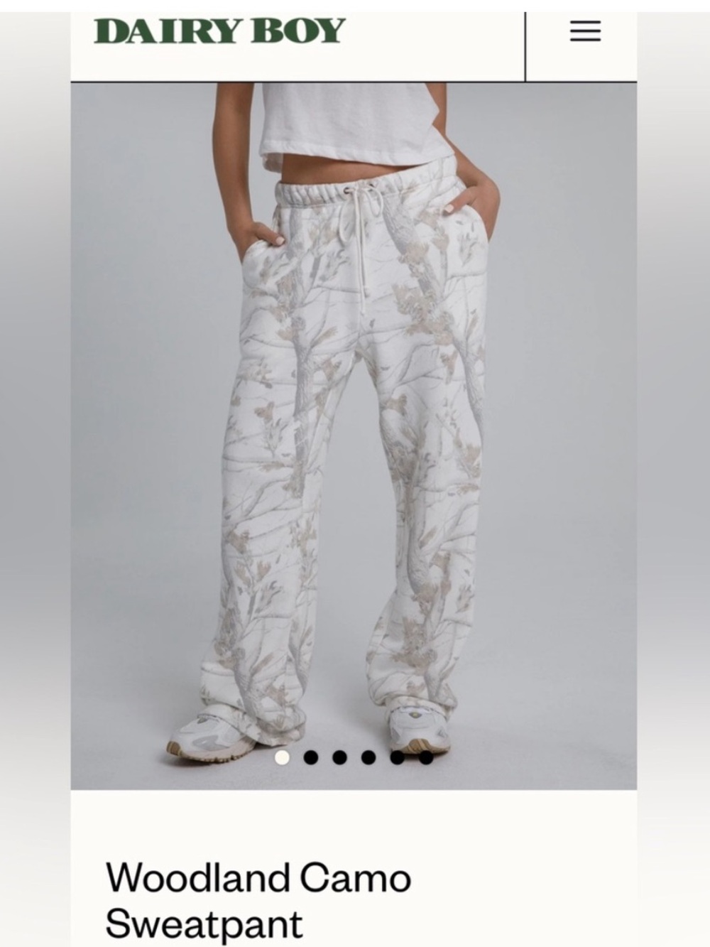 Dairy Boy | Woodland Camo Straight Leg Sweatpant Medium